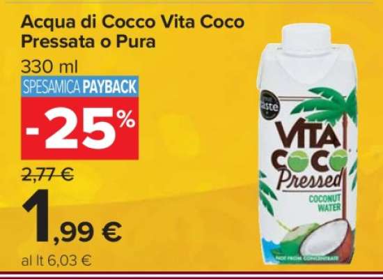 Acqua di Cocco Vita Coco Pressata o Pura