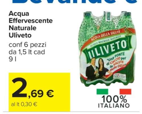 Acqua Effervescente Naturale Uliveto