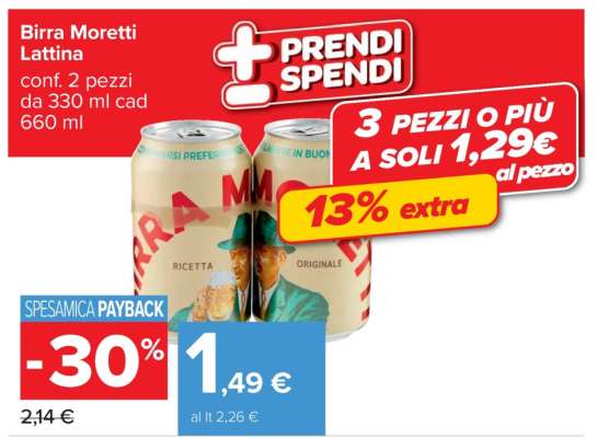 BIRRA MORETTI lattina
