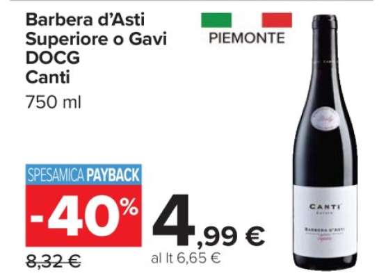 Barbera d’Asti Superiore o Gavi DOCG Canti
