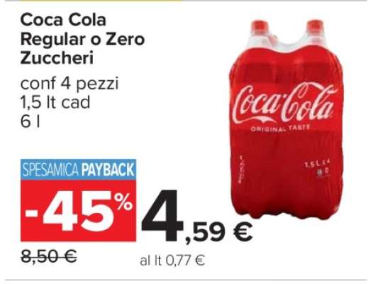 Coca Cola Regular o Zero Zuccheri