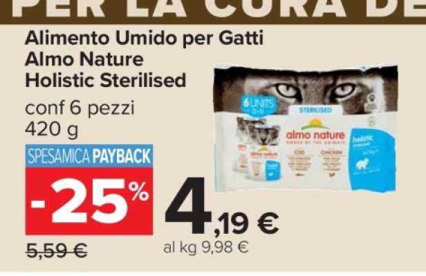 Alimento Umido per Gatti Almo Nature Holistic Sterilised