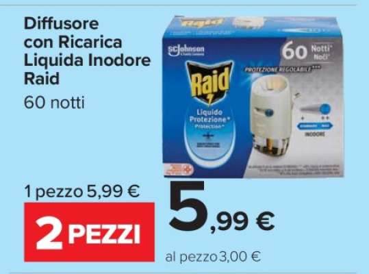 Diffusore con Ricarica Liquida Inodore Raid