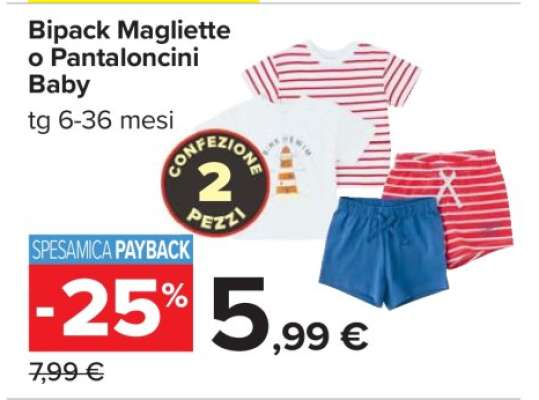 Bipack Magliette o Pantaloncini Baby