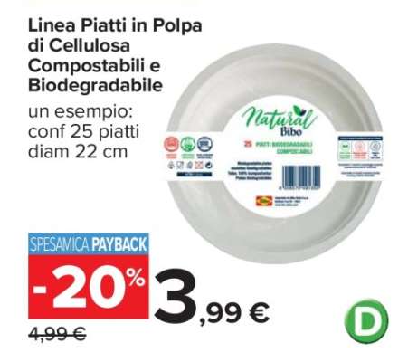 Linea Piatti in Polpa di Cellulosa Compostabili e Biodegradabile