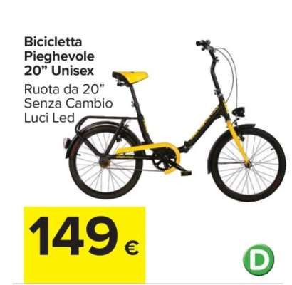 Bicicletta Pieghevole 20” Unisex