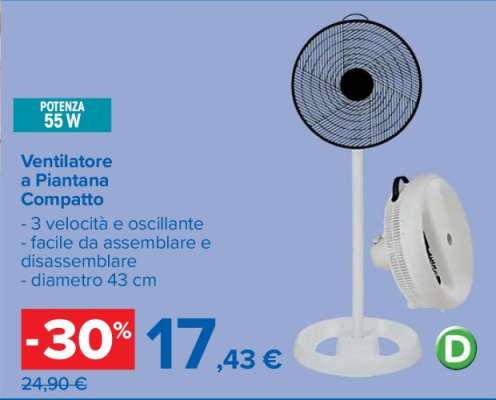 Ventilatore a Piantana Compatto