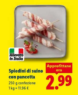 Spiedini di suino con pancetta