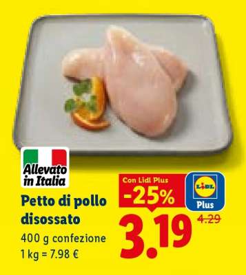 Petto di pollo disossato