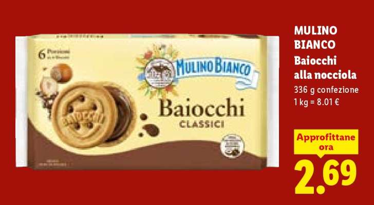 Mulino Bianco Baiocchi alla nocciola