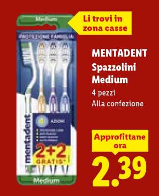MENTADENT Spazzolini Medium