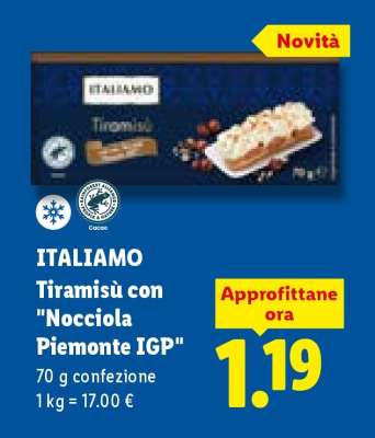 ITALIAMO Tiramisù con 'Nocciola Piemonte IGP'