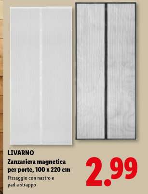 LIVARNO Zanzariera magnetica per porte, 100 x 220 cm