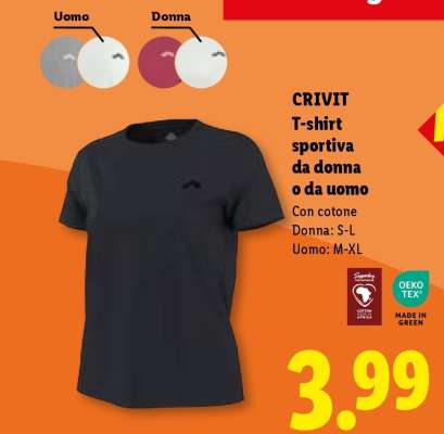 CRIVIT T-shirt sportiva da donna o da uomo