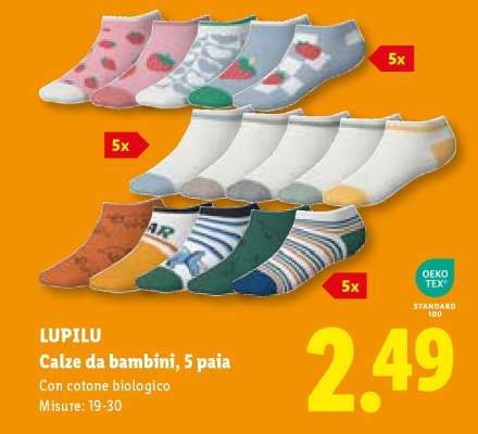 LUPILU Calze da bambini, 5 paia