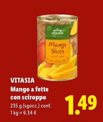 Vitasia Mango a fette con sciroppo