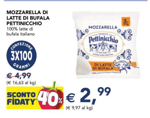 MOZZARELLA DI LATTE DI BUFALA PETTINICCHIO