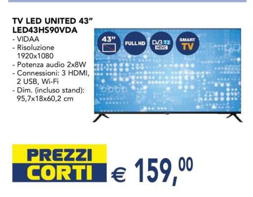 TV LED UNITED 43” LED43HS90VDA