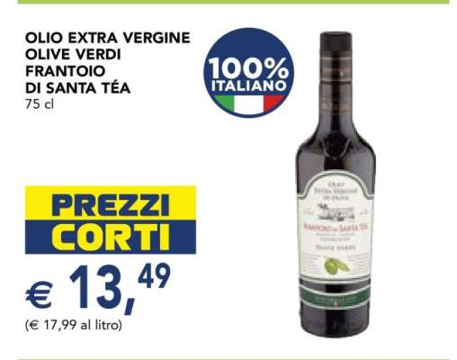 OLIO EXTRA VERGINE OLIVE VERDI FRANTOIO DI SANTA TÉA