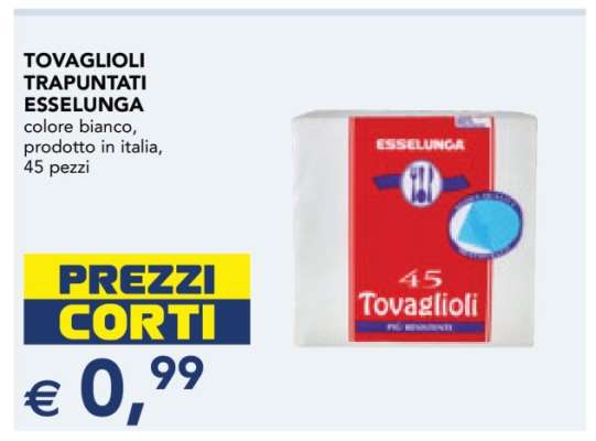 TOVAGLIOLI TRAPUNTATI ESSELUNGA