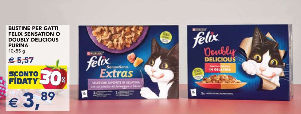 BUSTINE PER GATTI FELIX SENSATION O DOUBLY DELICIOUS PURINA