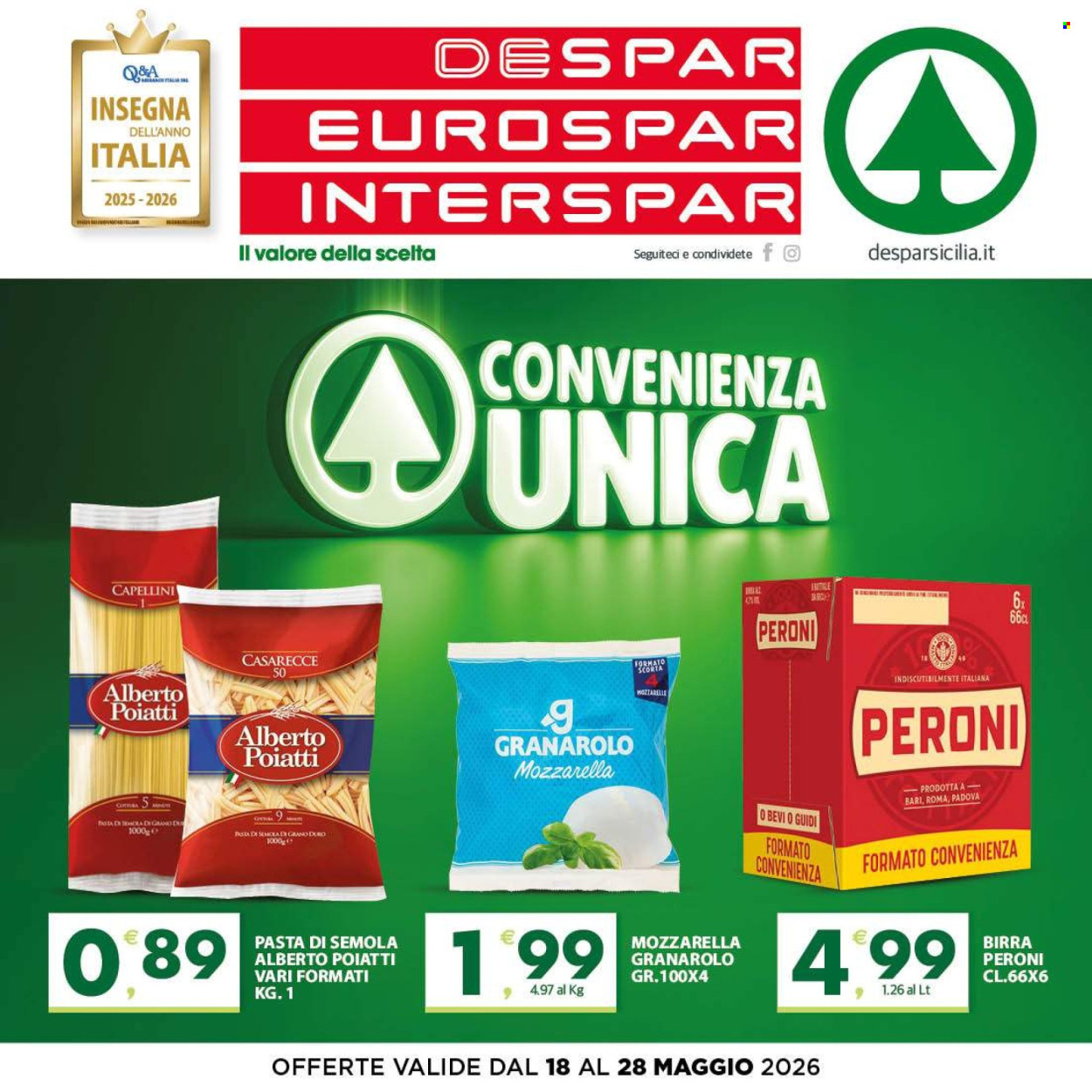 Volantino Eurospar - 18/5/2026 - 28/5/2026. Pagina 1