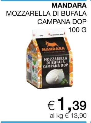 MANDARA MOZZARELLA DI BUFALA CAMPANA DOP 100 G
