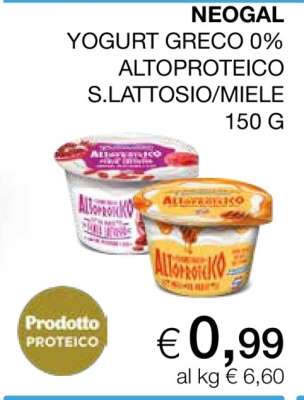 NEOGAL YOGURT GRECO 0% ALTOPROTEICO S.LATTOSIO/MIELE 150 G