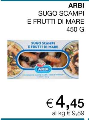 ARBI SUGO SCAMPI E FRUTTI DI MARE 450 G
