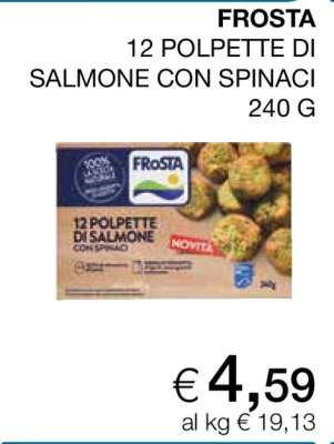 FROSTA 12 POLPETTE DI SALMONE CON SPINACI 240 G