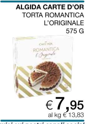 ALGIDA CARTE D’OR TORTA ROMANTICA L’ORIGINALE