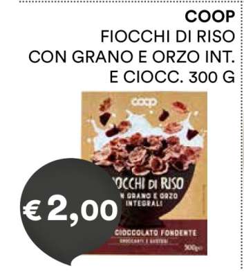 COOP FIOCCHI DI RISO CON GRANO E ORZO INT. E CIOCC. 300 G