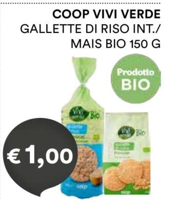 COOP VIVI VERDE GALLETTE DI RISO INT./ MAIS BIO 150 G