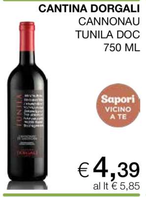 CANTINA DORGALI CANNONAU TUNILA DOC 750 ML