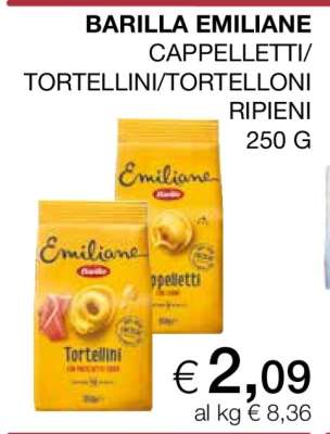 BARILLA EMILIANE CAPPELLETTI/TORTELLINI/TORTELLONI RIPIENI
