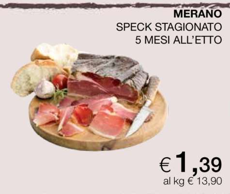 MERANO SPECK STAGIONATO 5 MESI ALL’ETTO