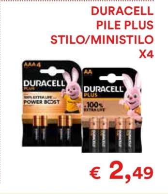 DURACELL PILE PLUS STILO/MINISTILO X4
