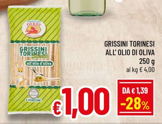 GRISSINI TORINESI ALL' OLIO DI OLIVA