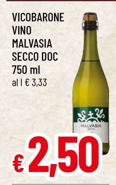 VICOBARONE VINO MALVASIA SECCO DOC 750 ml