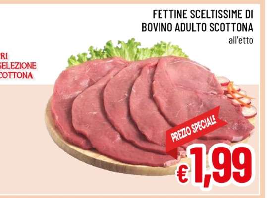 Fettine sceltissime di bovino adulto scottona