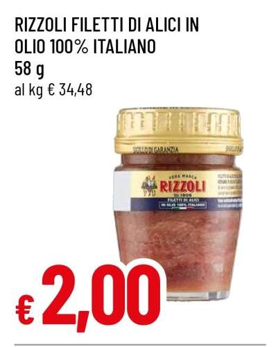 RIZZOLI filetti di alici in olio 100% italiano