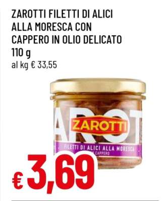 ZAROTTI FILETTI DI ALICI ALLA MORESCA CON CAPPERO IN OLIO DELICATO