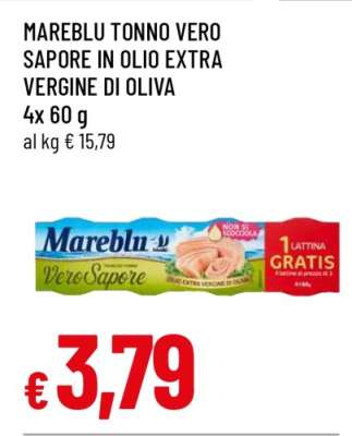MAREBLU TONNO VERO SAPORE IN OLIO EXTRA VERGINE DI OLIVA