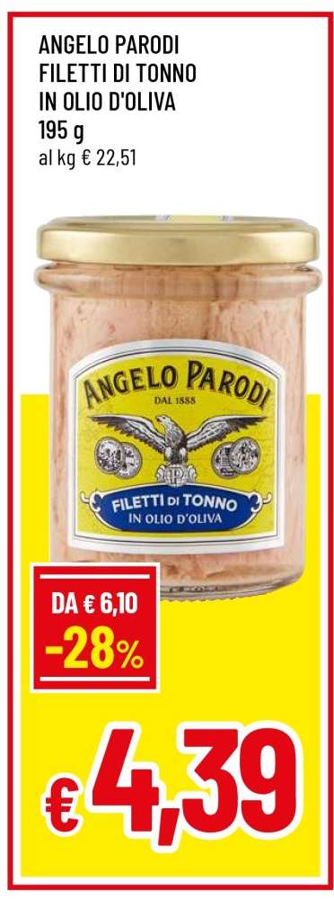 ANGELO PARODI FILETTI DI TONNO IN OLIO D'OLIVA