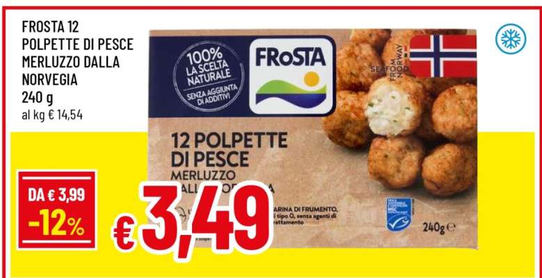 Frosta 12 Polpette di Pesce Merluzzo dalla Norvegia