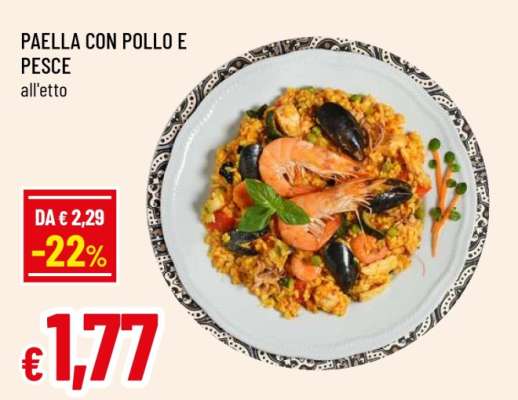 PAELLA CON POLLO E PESCE