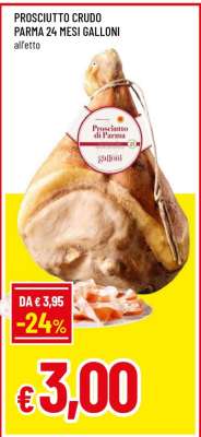 PROSCIUTTO CRUDO PARMA 24 MESI GALLONI