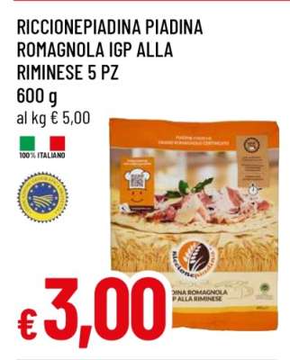 RICCIONEPIADINA PIADINA ROMAGNOLA IGP ALLA RIMINESE 5 PZ