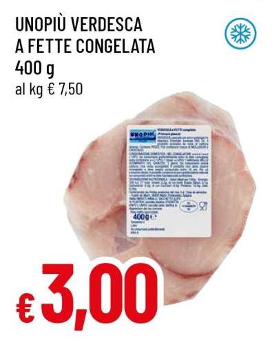 UNOPIÙ VERDESCA A FETTE CONGELATA