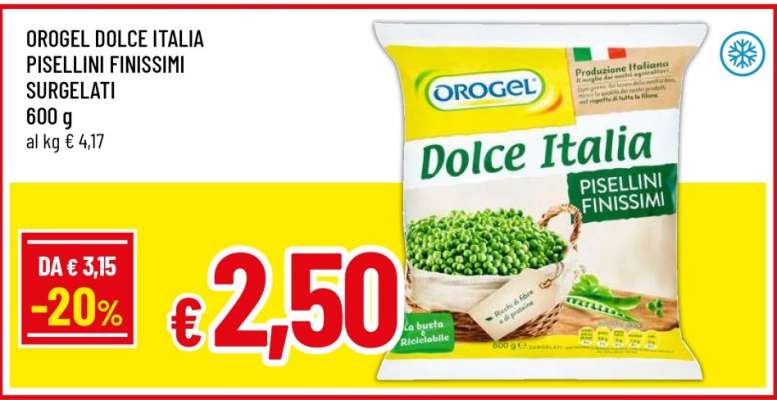 OROGEL DOLCE ITALIA PISELLINI FINISSIMI SURGELATI